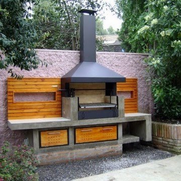 Летняя кухня из дерева и бетона, LOFT DESIGN.