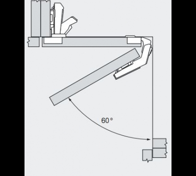 Петля для складных дверей, открывание 60°