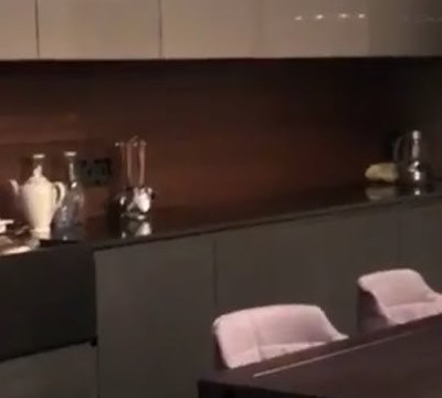 Кухня из натурального камня сланец. Бытовая техника GAGGENAU